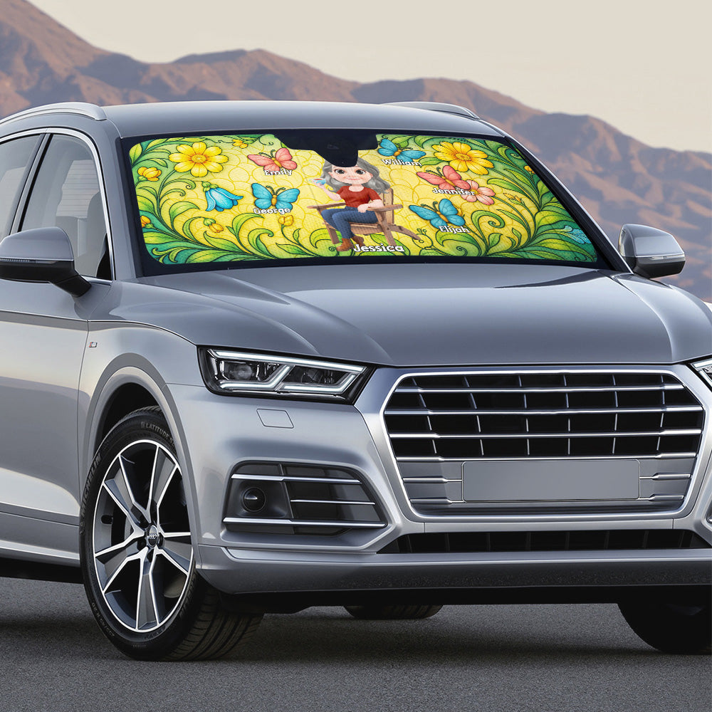 Butterfly Grandma - Personalized Custom Car Sunshade
