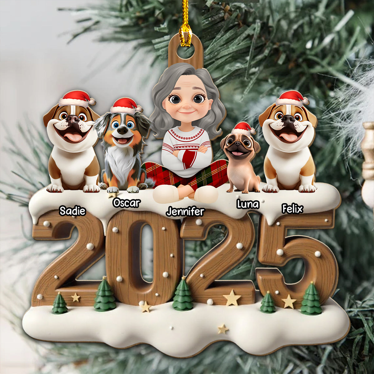 Us From This Year - Personalized Custom 3D Effect Wood Ornament