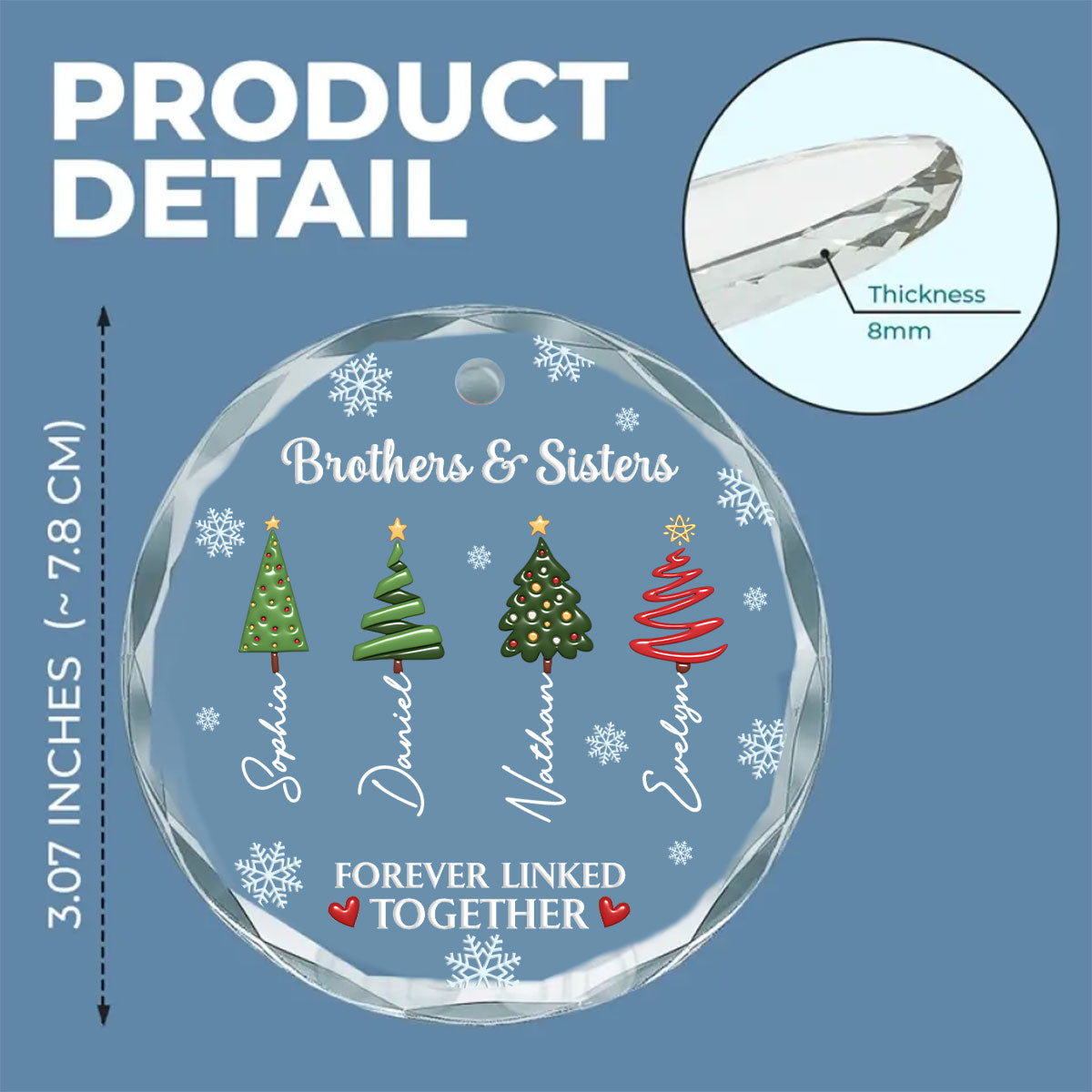 When Siblings Go to Therapy Together - Personalized Custom Glass Ornament