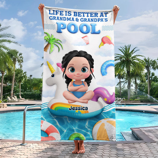Dive Into Happiness - Personalized Custom Beach Towel