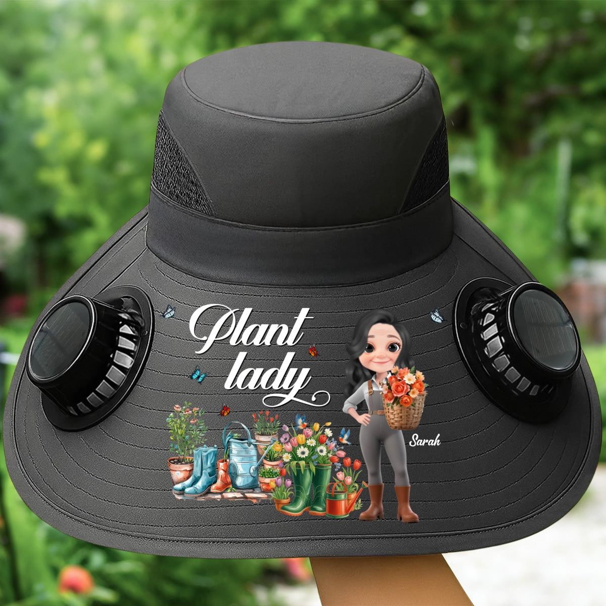 Plant Lady - Personalized Custom Solar Fan Hat