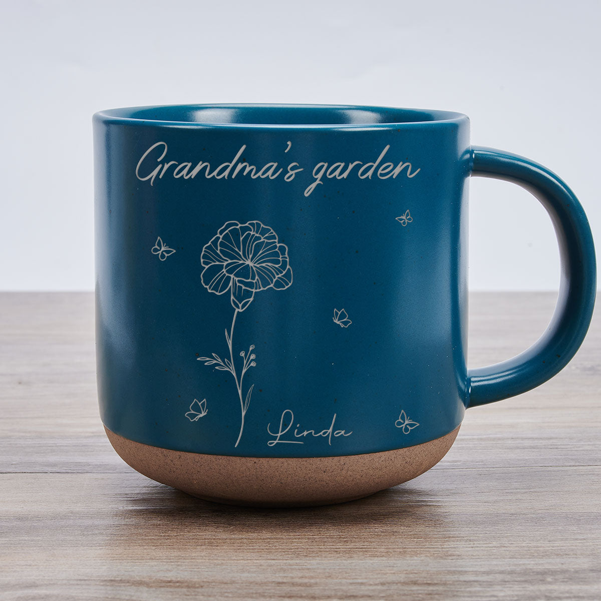 Nana Garden - Personalized Custom Engraved Pottery Mug