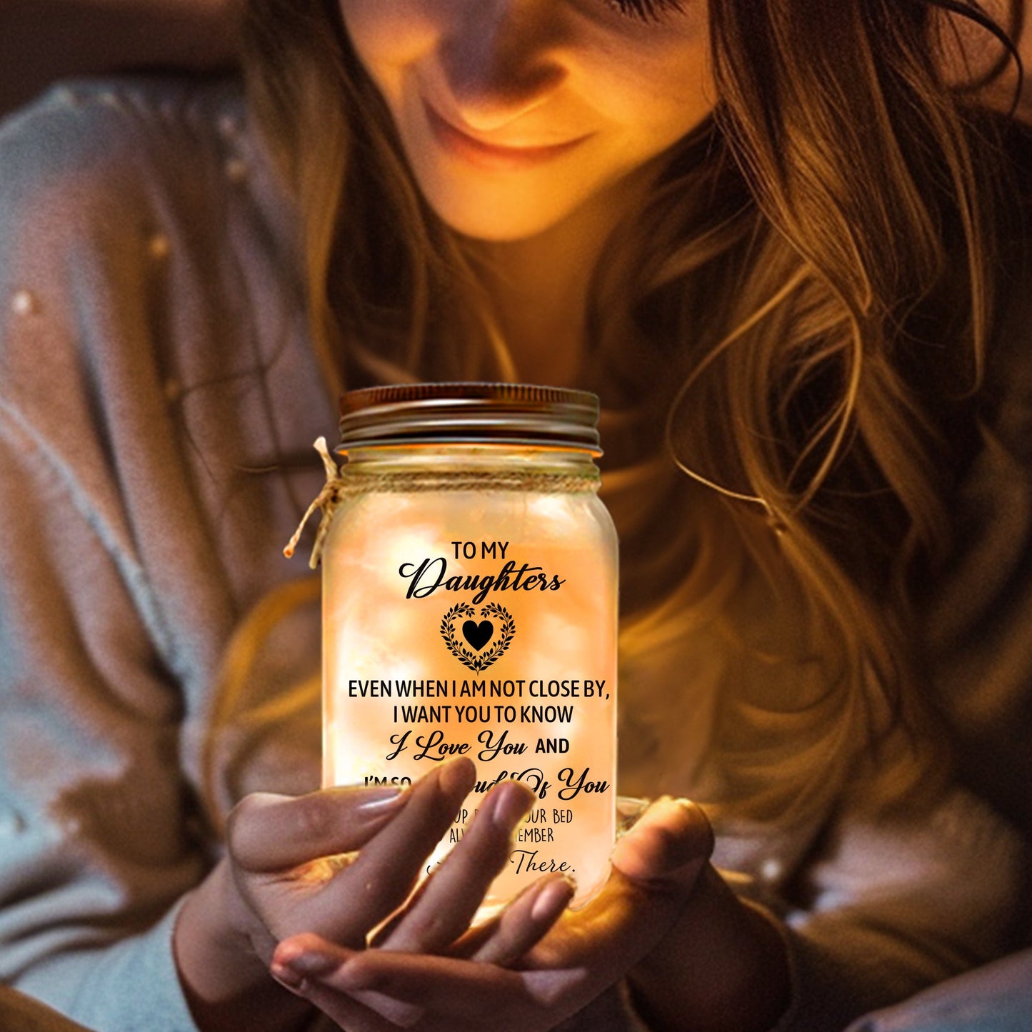 The Love Between Mother And Daughters Is Forever - Personalized Custom Mason Jar Light