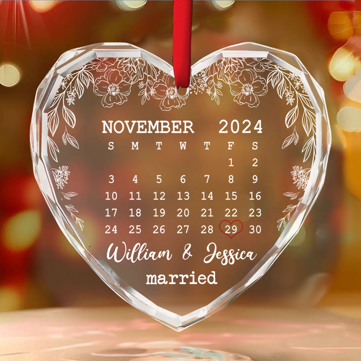 The Day We Met - Personalized Custom Glass Ornament