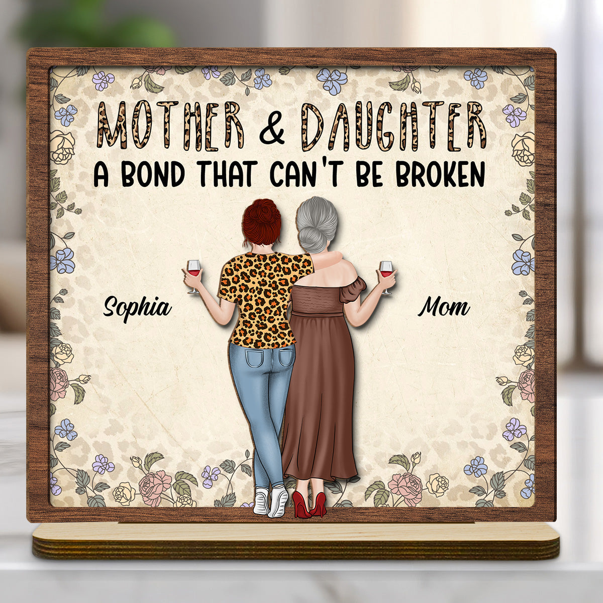 Lovely Daughters - Personalized Custom 2-Layer Wood Plaque With Flat Base