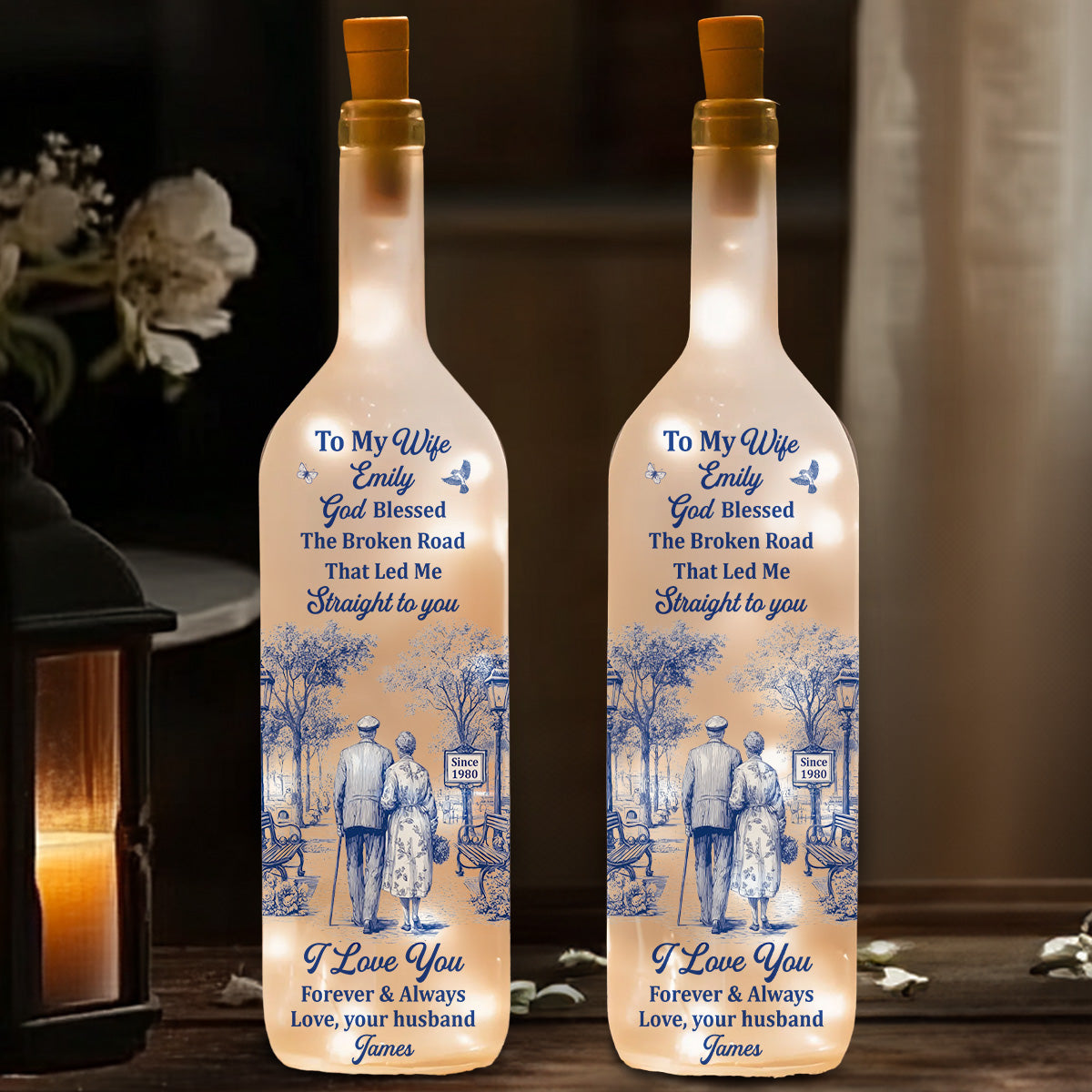 I Love You - Personalized Custom Bottle Lamp