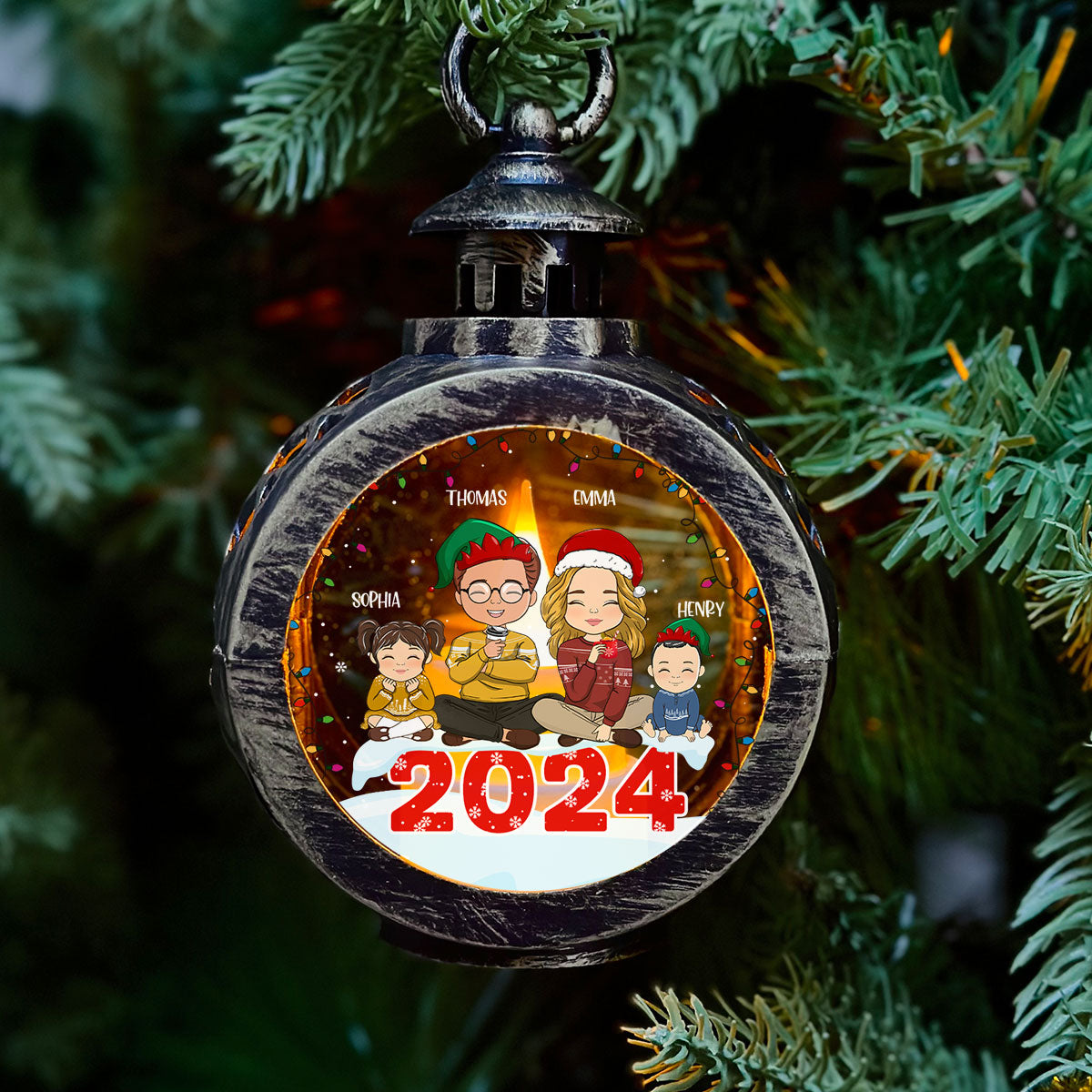 Family Forever - Personalized Custom Christmas Lantern