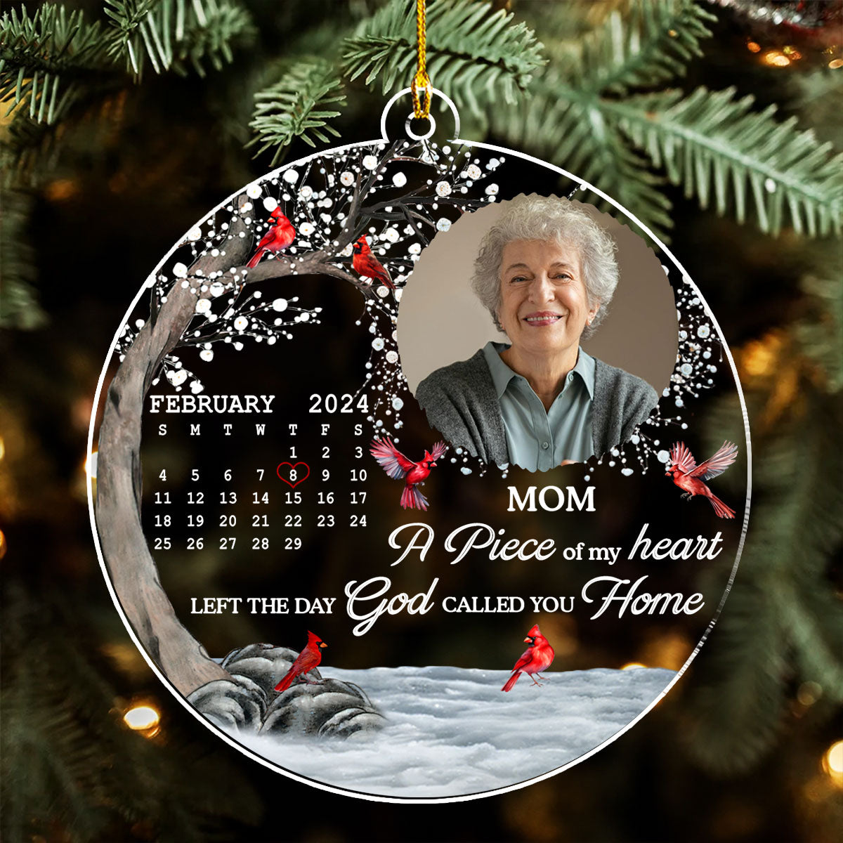 A Piece Of My Heart Left - Personalized Custom Acrylic Ornament