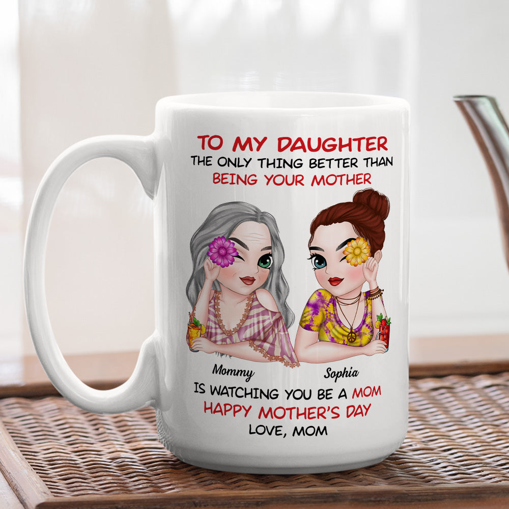 To My Daughter Hippie Version - Personalized Custom Coffee Mug
