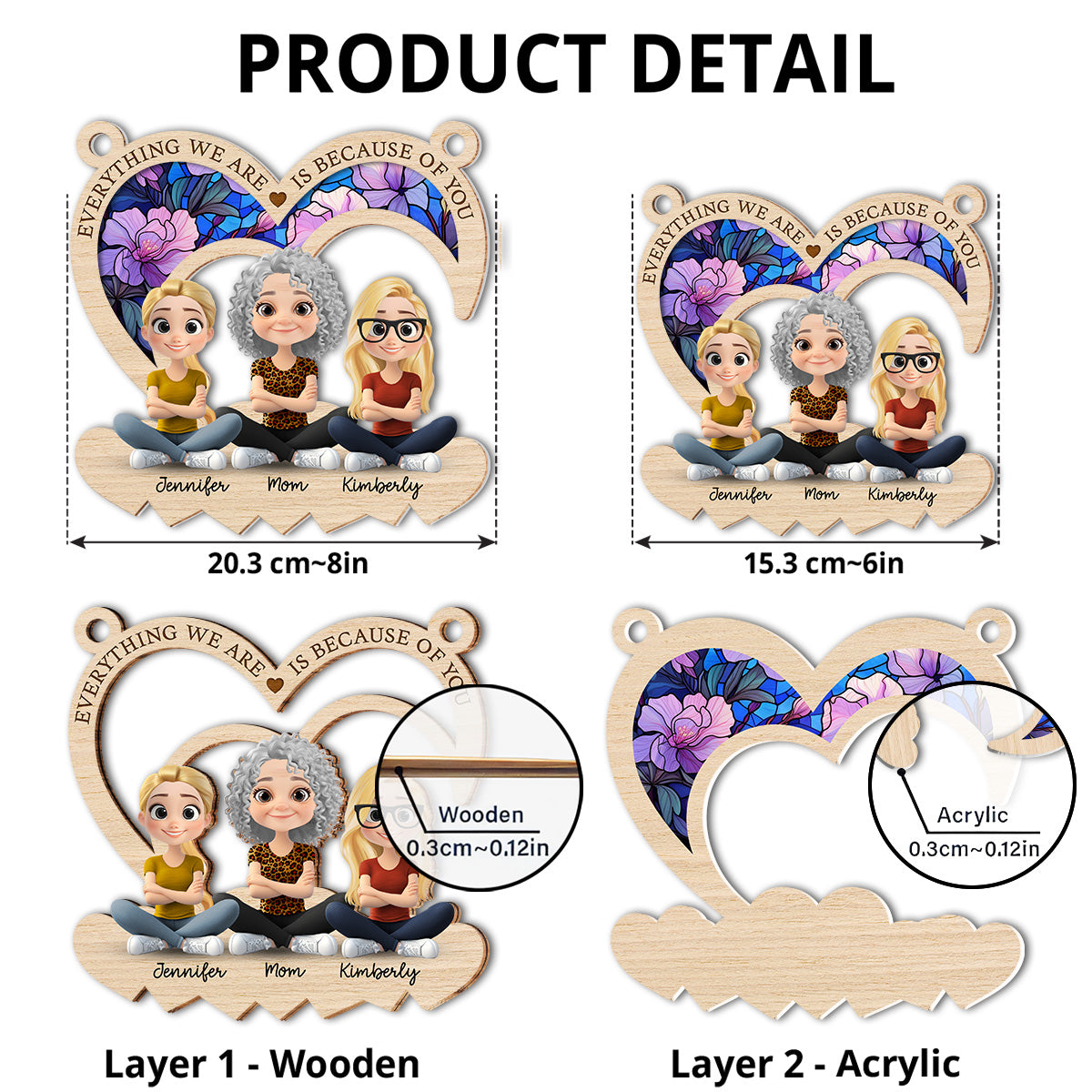 Mom You Raised Me With Love - Personalized Custom Suncatcher