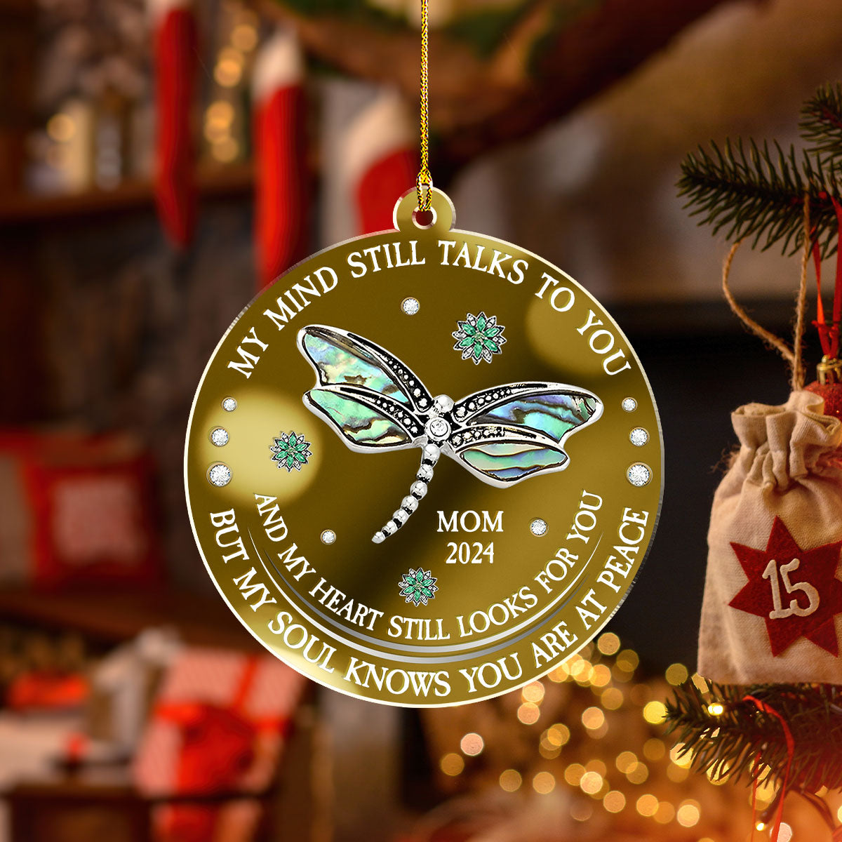 Dragonfly My Mind My Heart My Soul - Personalized Custom Mirrored Acrylic Ornament