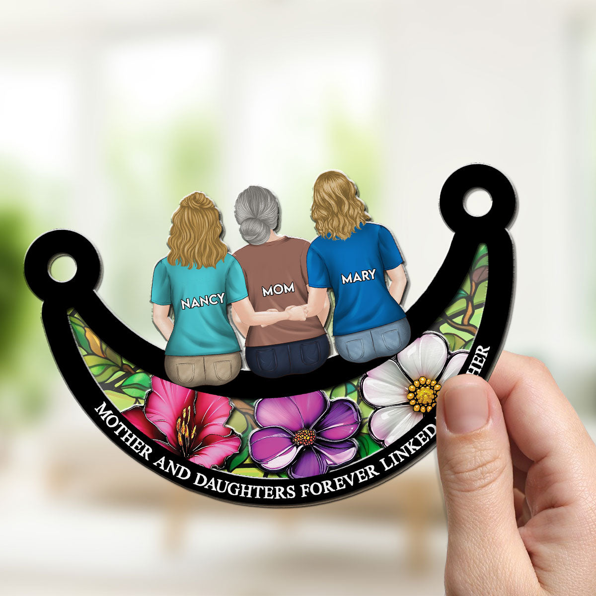 The Love Between Mom And Daughter - Personalized Custom Suncatcher