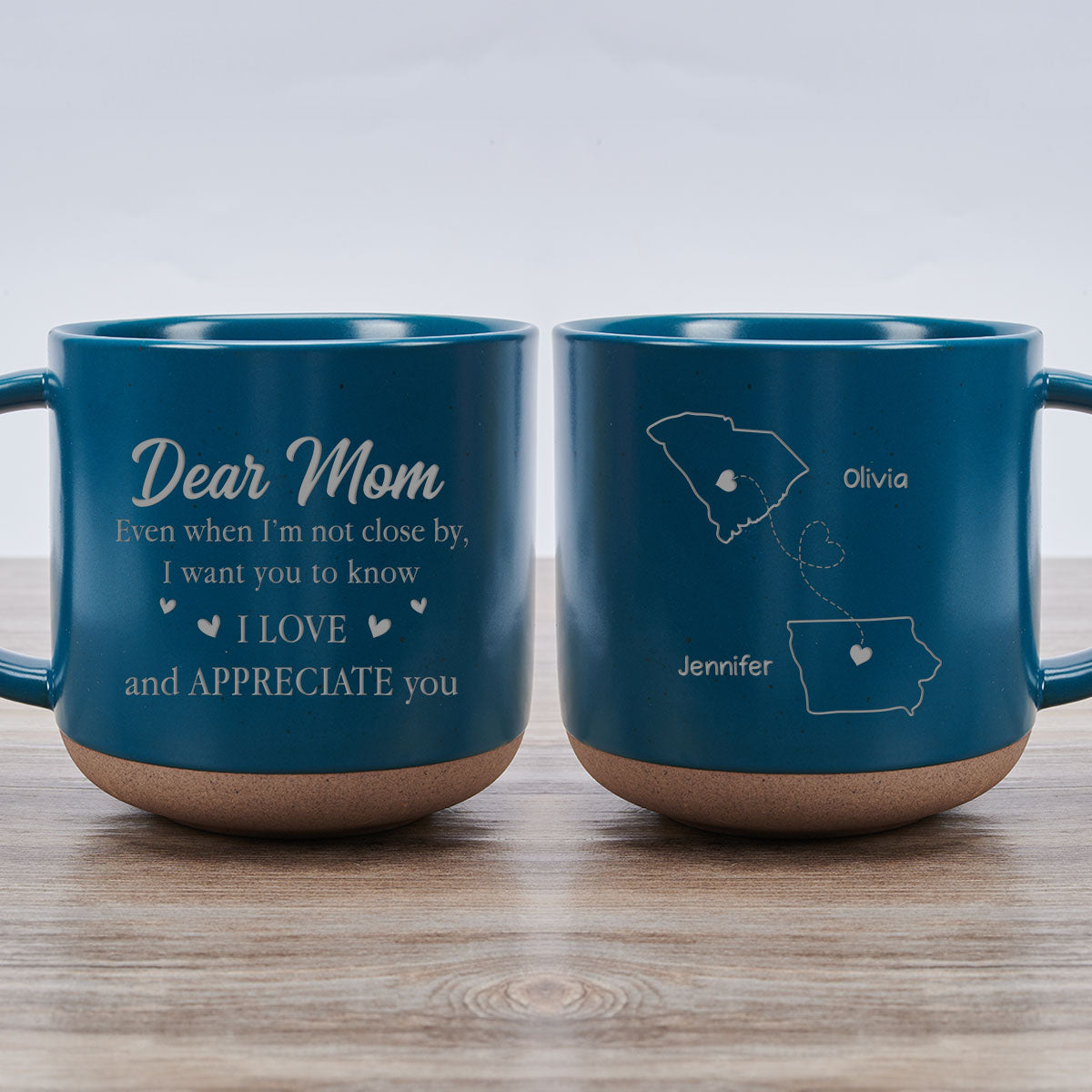 Always With You Mom - Personalized Custom Engraved Pottery Mug