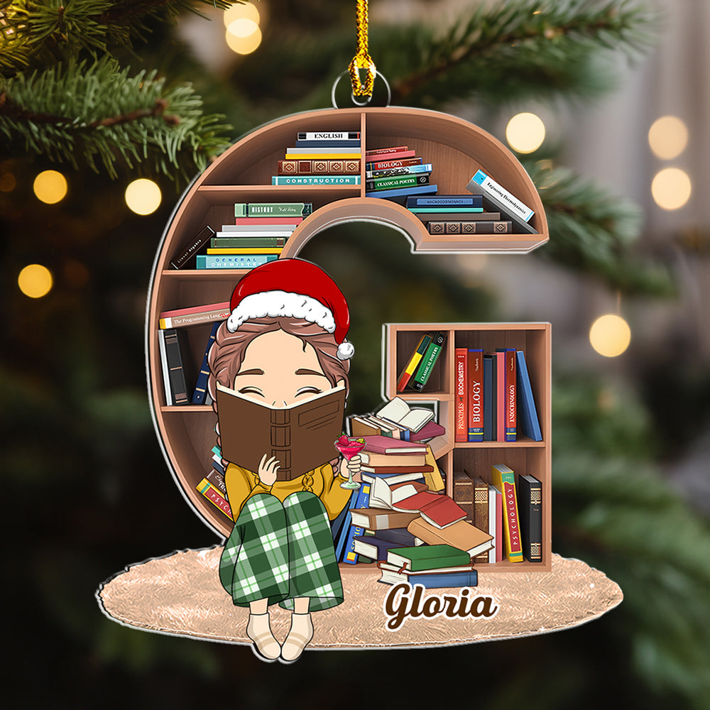 Book Lover Bookworm - Personalized Custom Acrylic Ornament