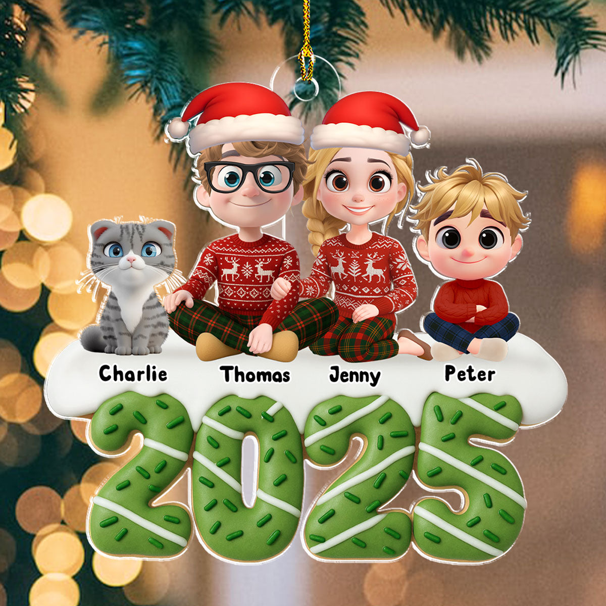 Happiness Baked Into Every Holiday Moment  - Personalized Custom Acrylic Ornament