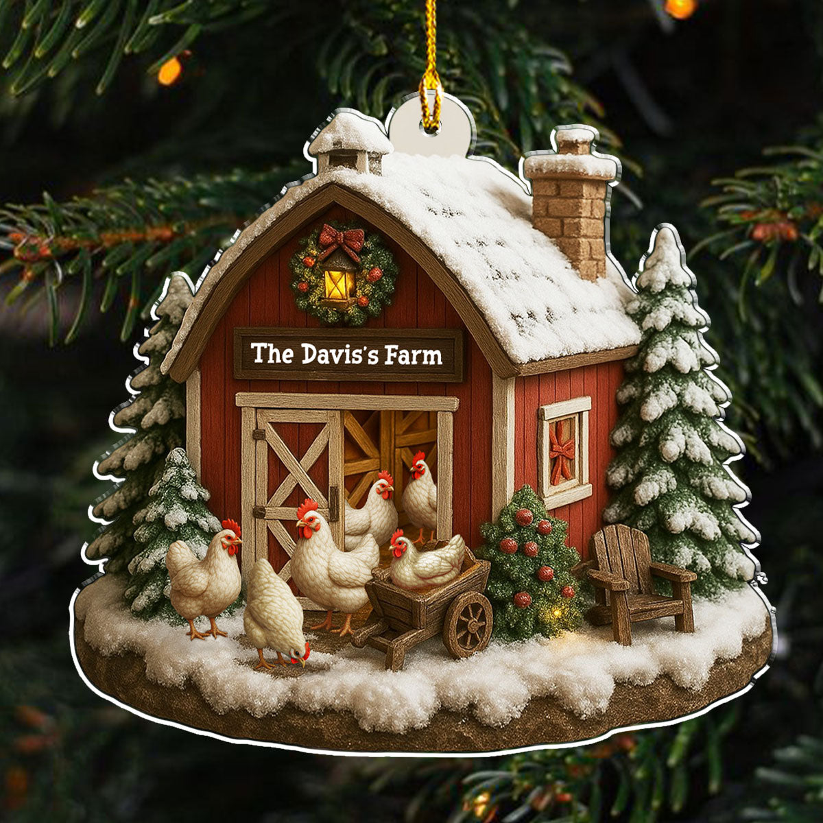 Welcome To Our Cozy Farm - Personalized Custom Acrylic Ornament