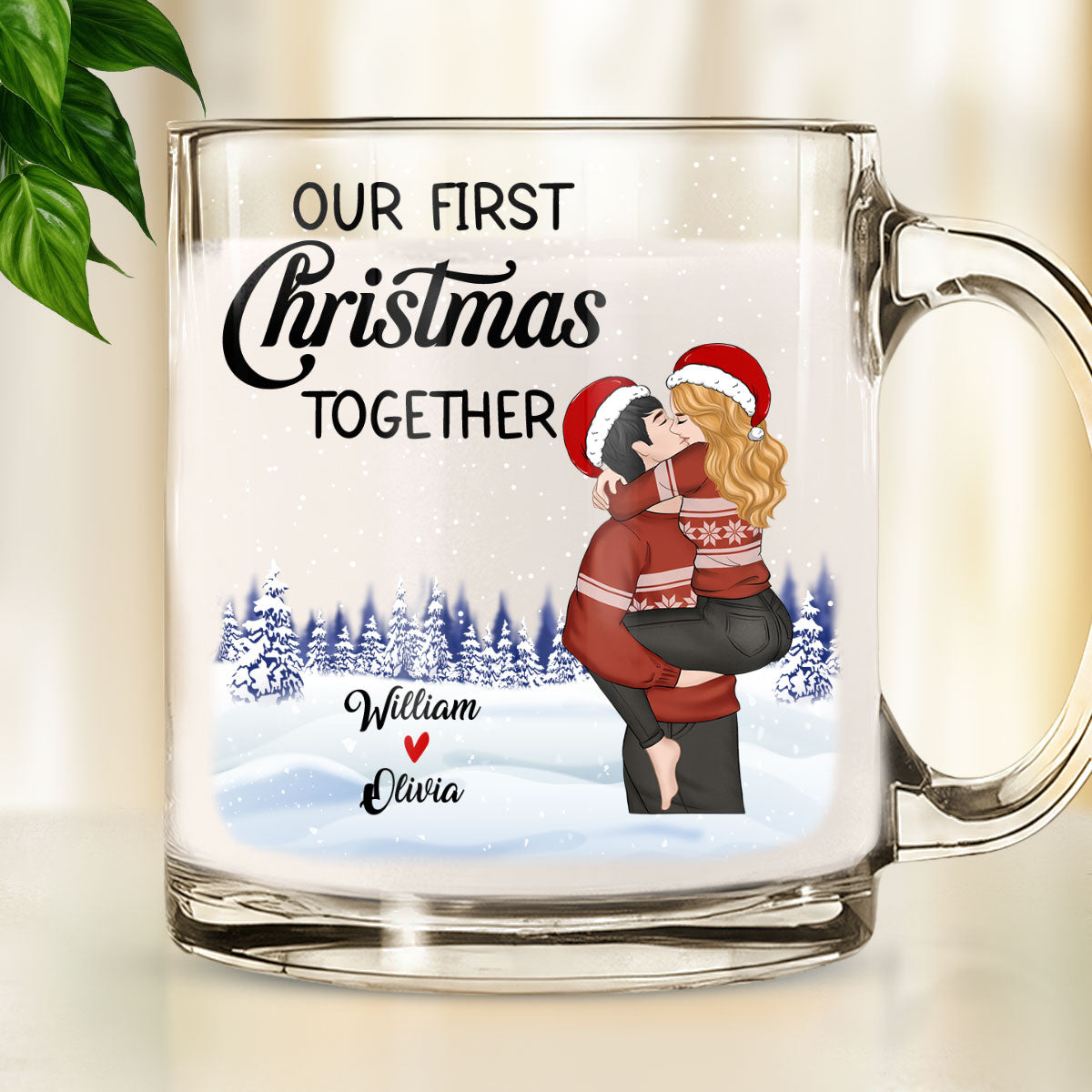 Our First Christmas - Personalized Custom Glass Mug