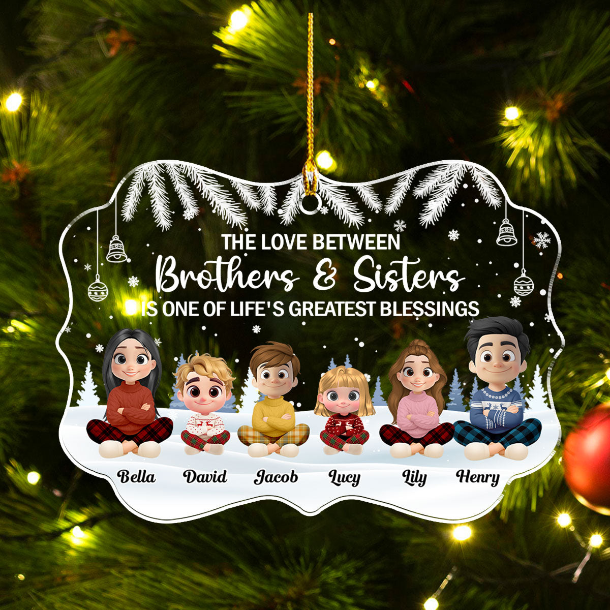 The Blessing Of Being Siblings - Personalized Custom Acrylic Ornament