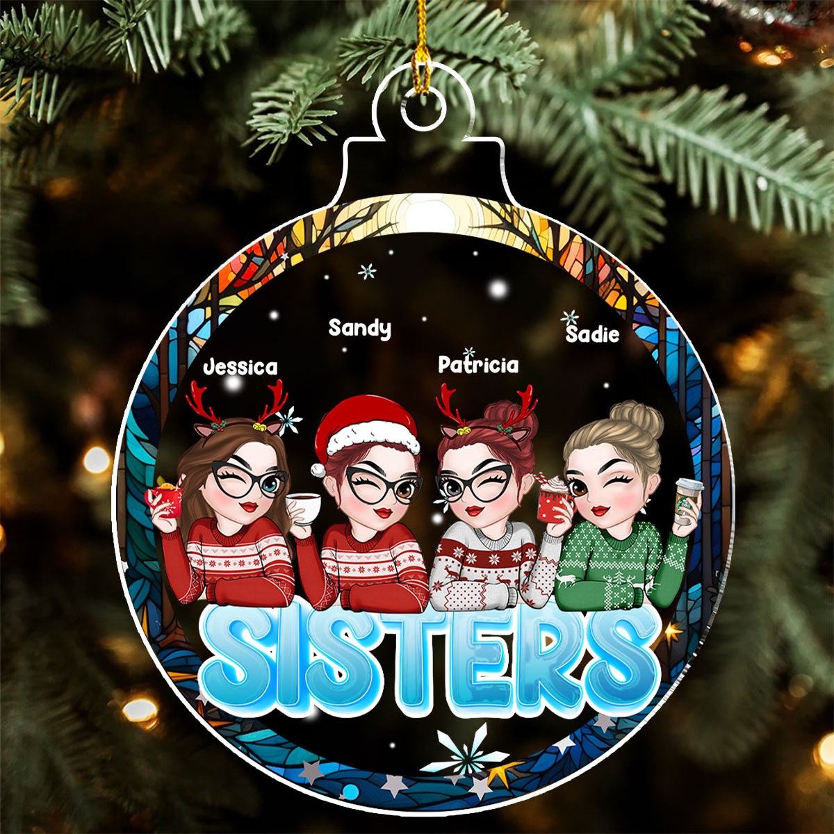Besties Christmas - Personalized Custom Acrylic Ornament