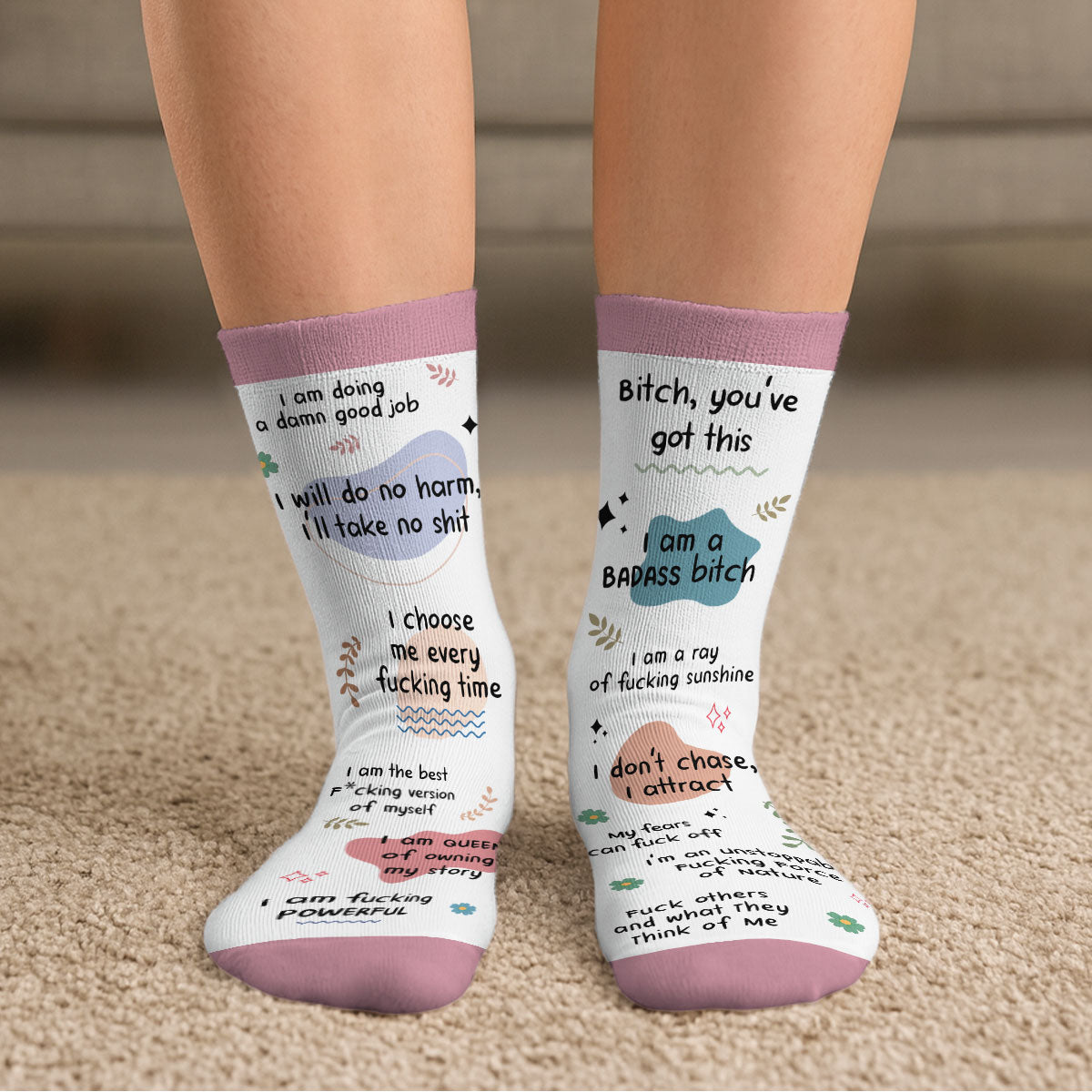 Funny Affirmations - Personalized Custom Crew Socks