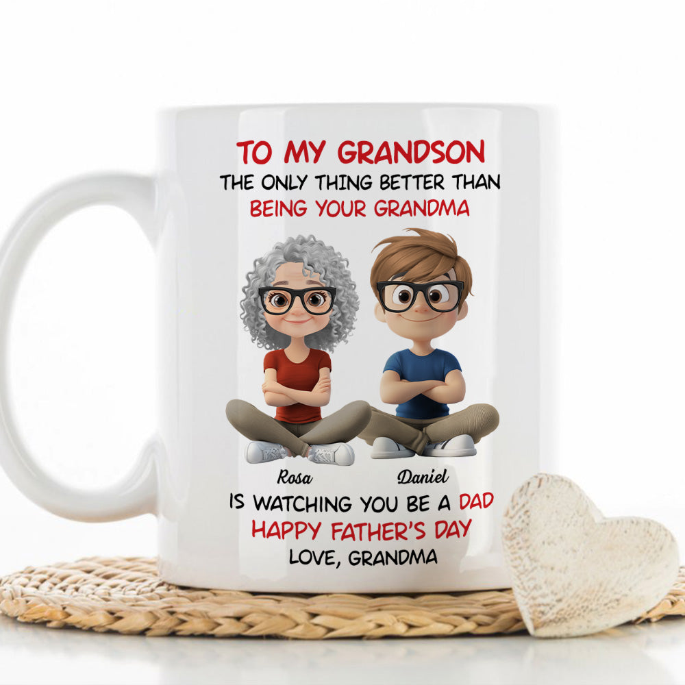 To My Grandson Cartoonize - Personalized Custom Coffee Mug