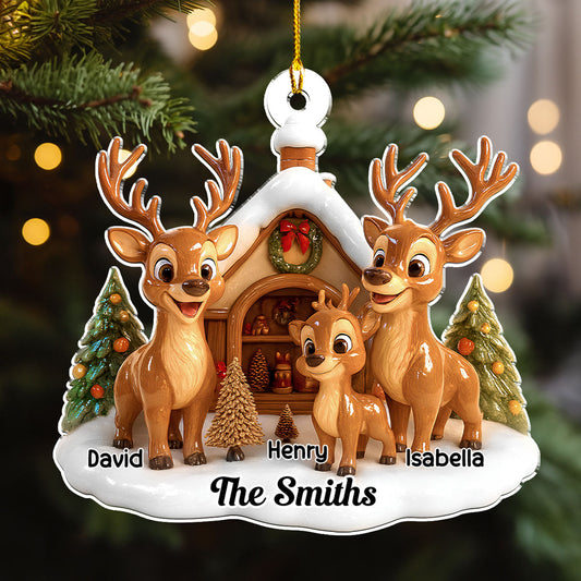Reindeer Family - Personalized Custom Acrylic Ornament