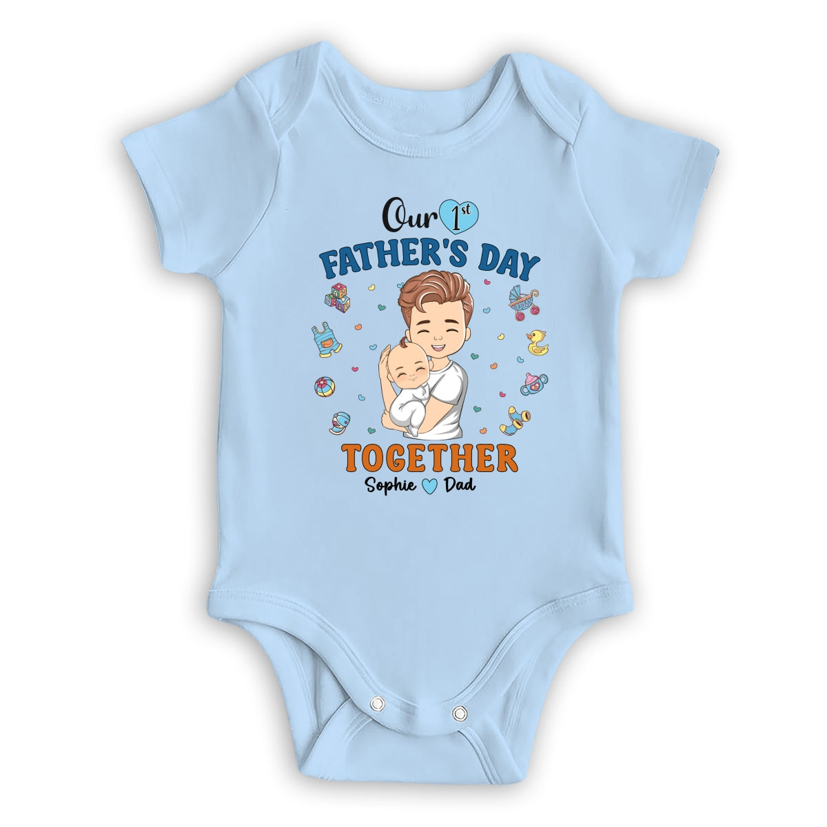 1st Fathers Day Together - Personalized Custom Onesie
