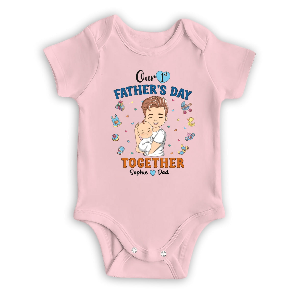 1st Fathers Day Together - Personalized Custom Onesie