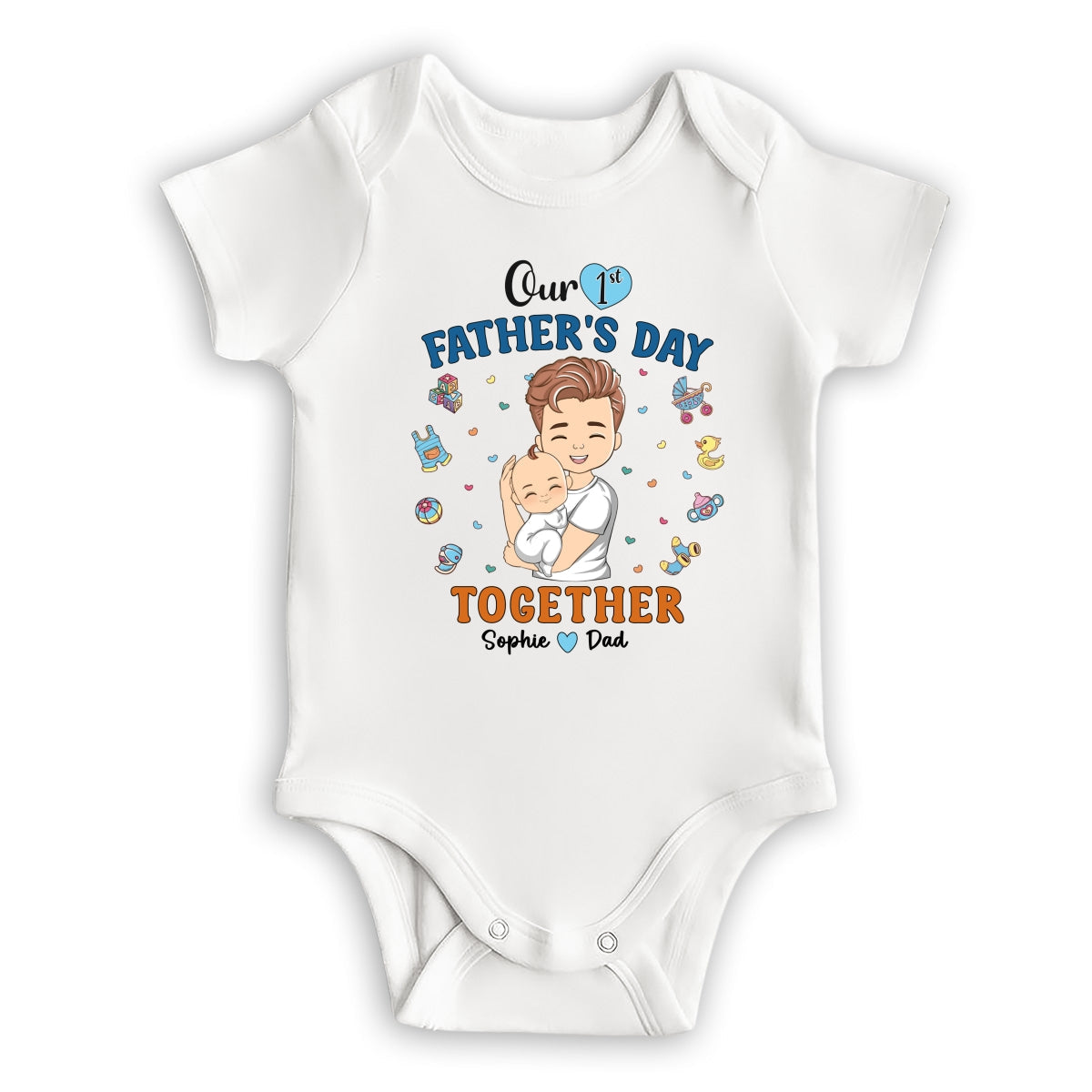 1st Fathers Day Together - Personalized Custom Onesie