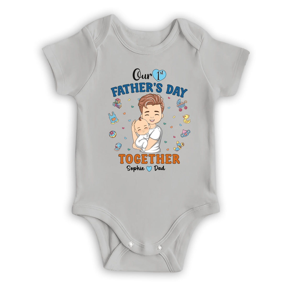 1st Fathers Day Together - Personalized Custom Onesie