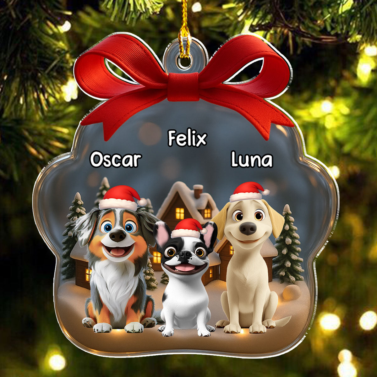 Paw In Snow - Personalized Custom Acrylic Ornament