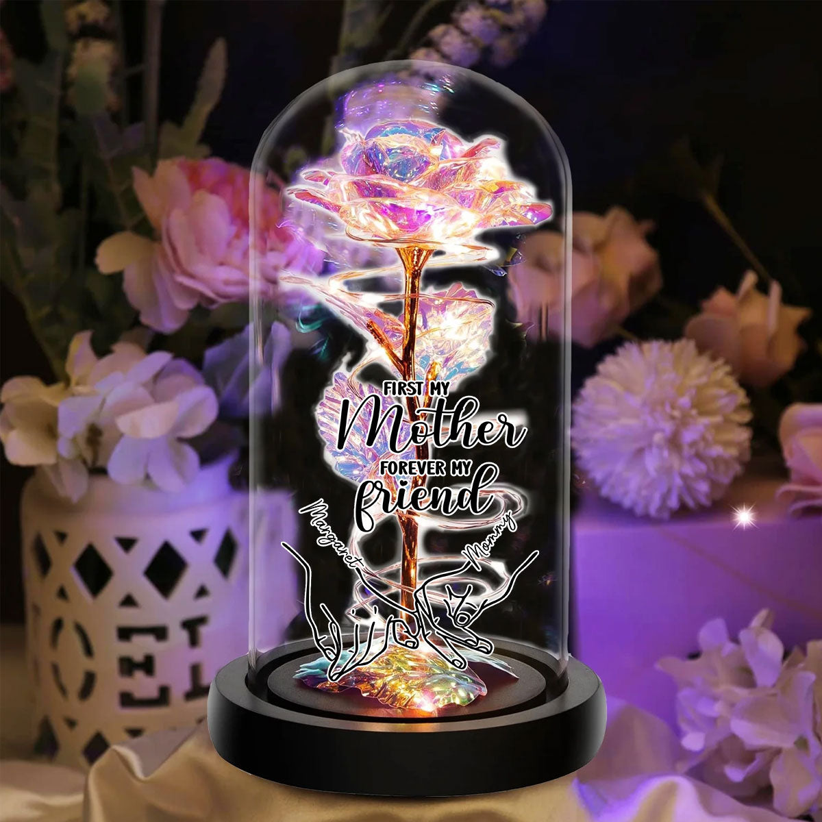 Forever My Friend - Personalized Custom Sparkly Rose