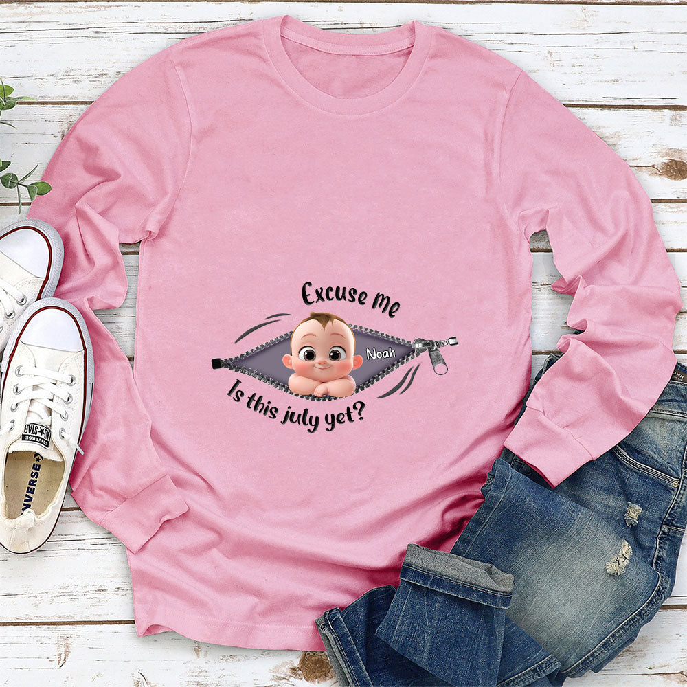 Expecting Parents Excuse Me Is It Yet - Personalized Custom Shirt