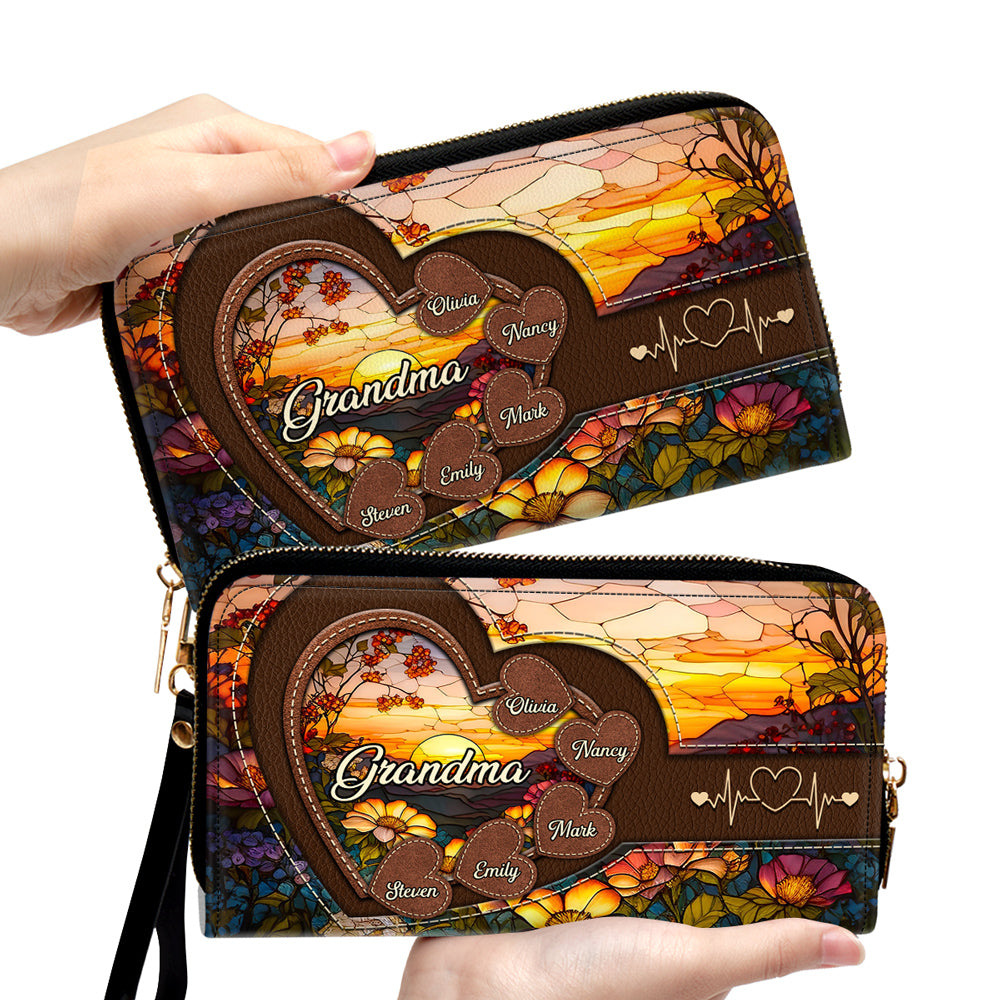 Sweethearts Of Grandma - Personalized Custom Leather Wallet