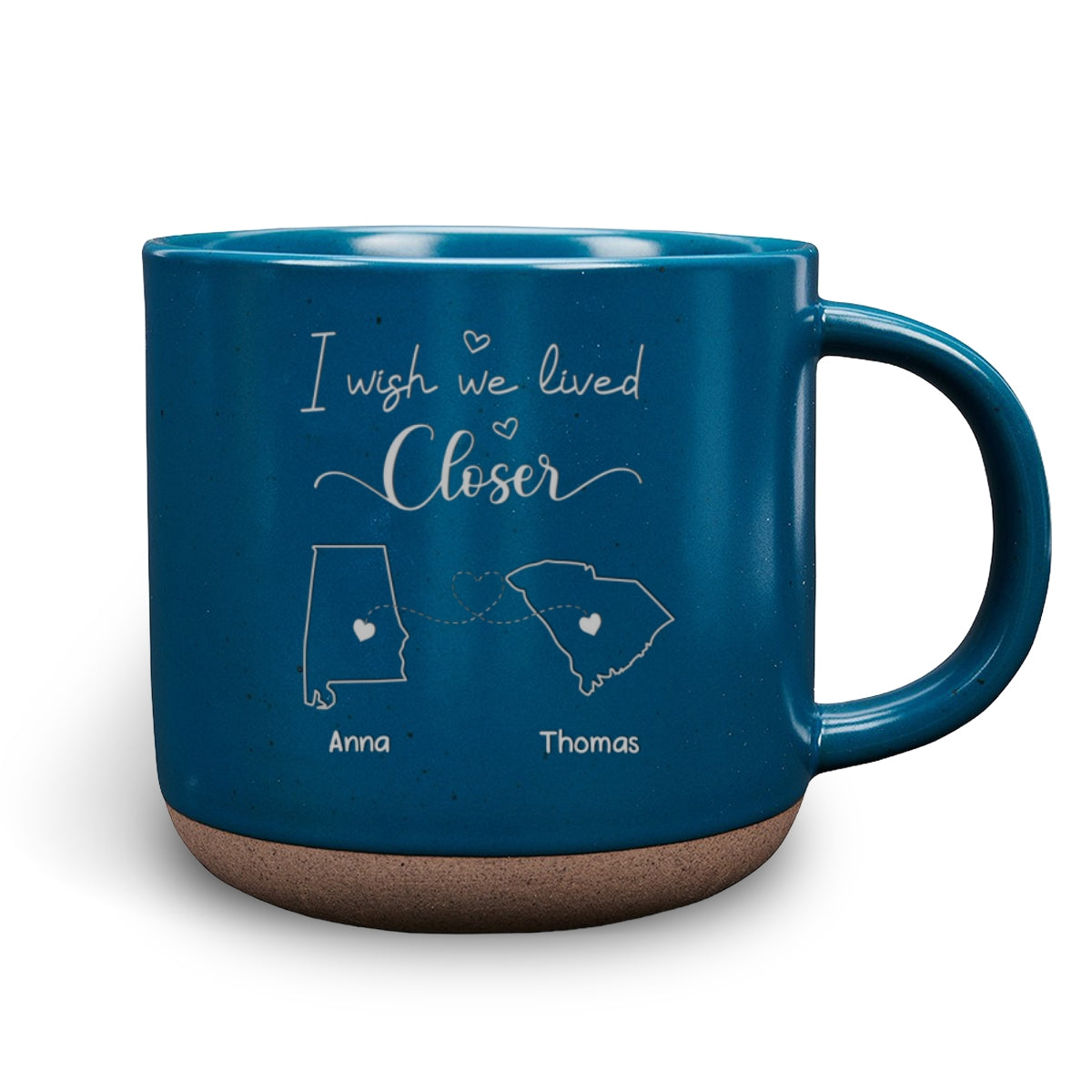 I Wish We Lived Closer - Personalized Custom Pottery Mug