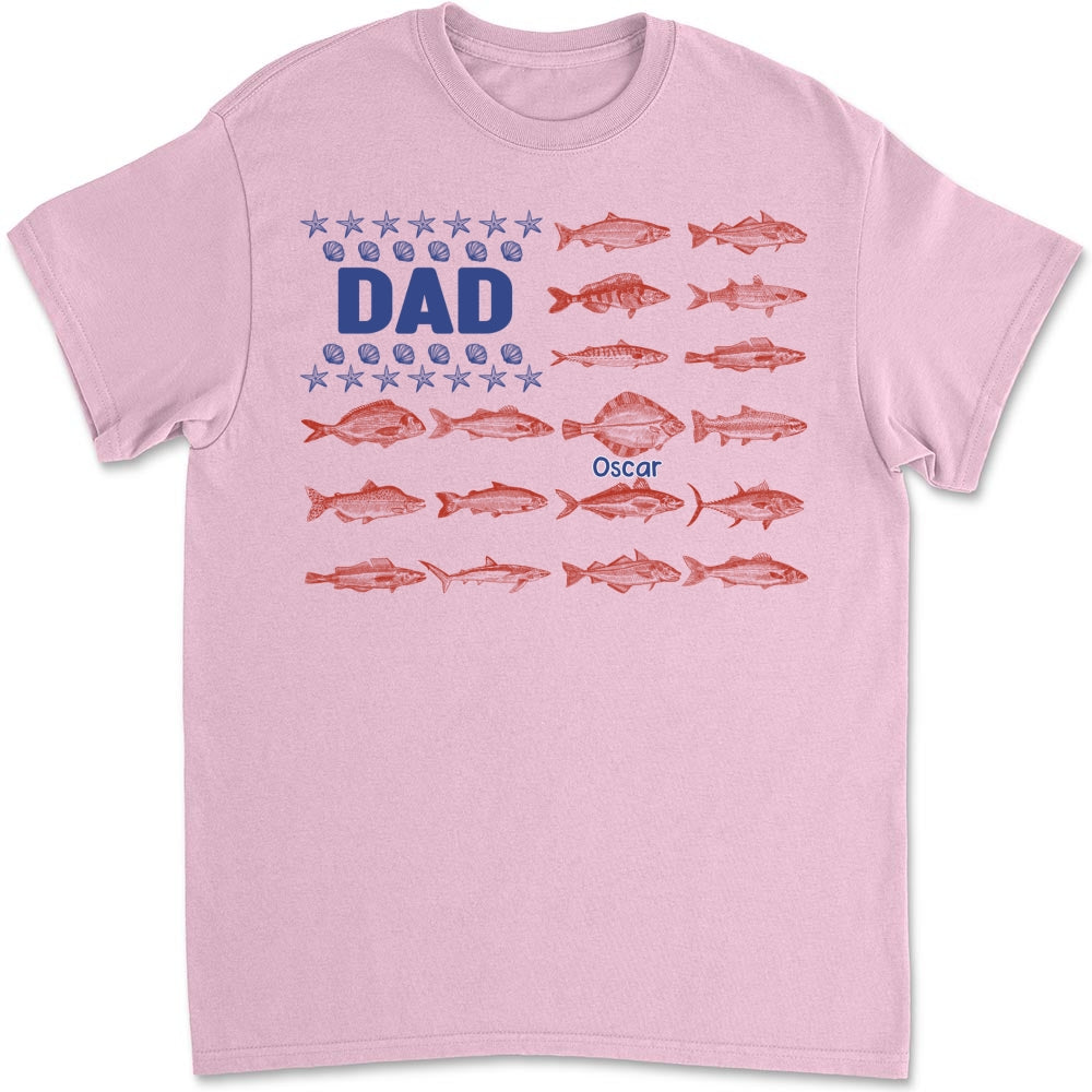 Fish and Sea Shells Papa - Personalized Custom Shirt