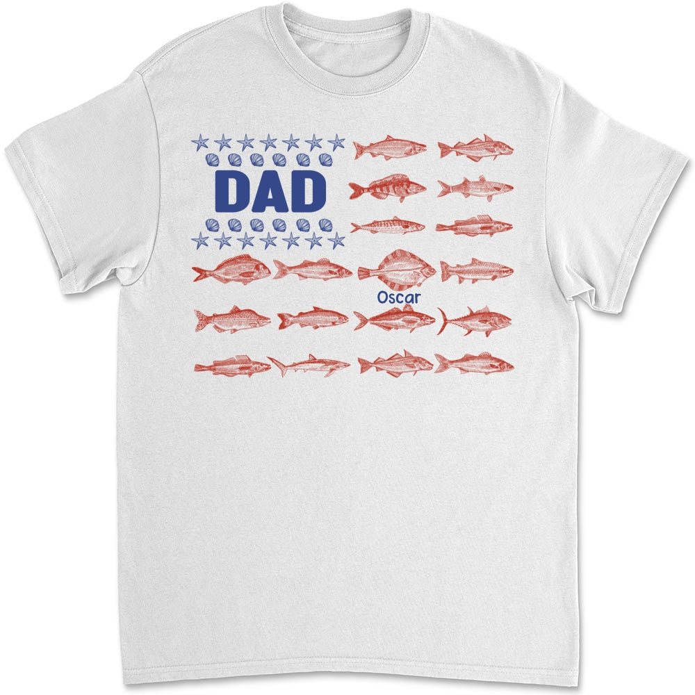 Fish and Sea Shells Papa - Personalized Custom Shirt