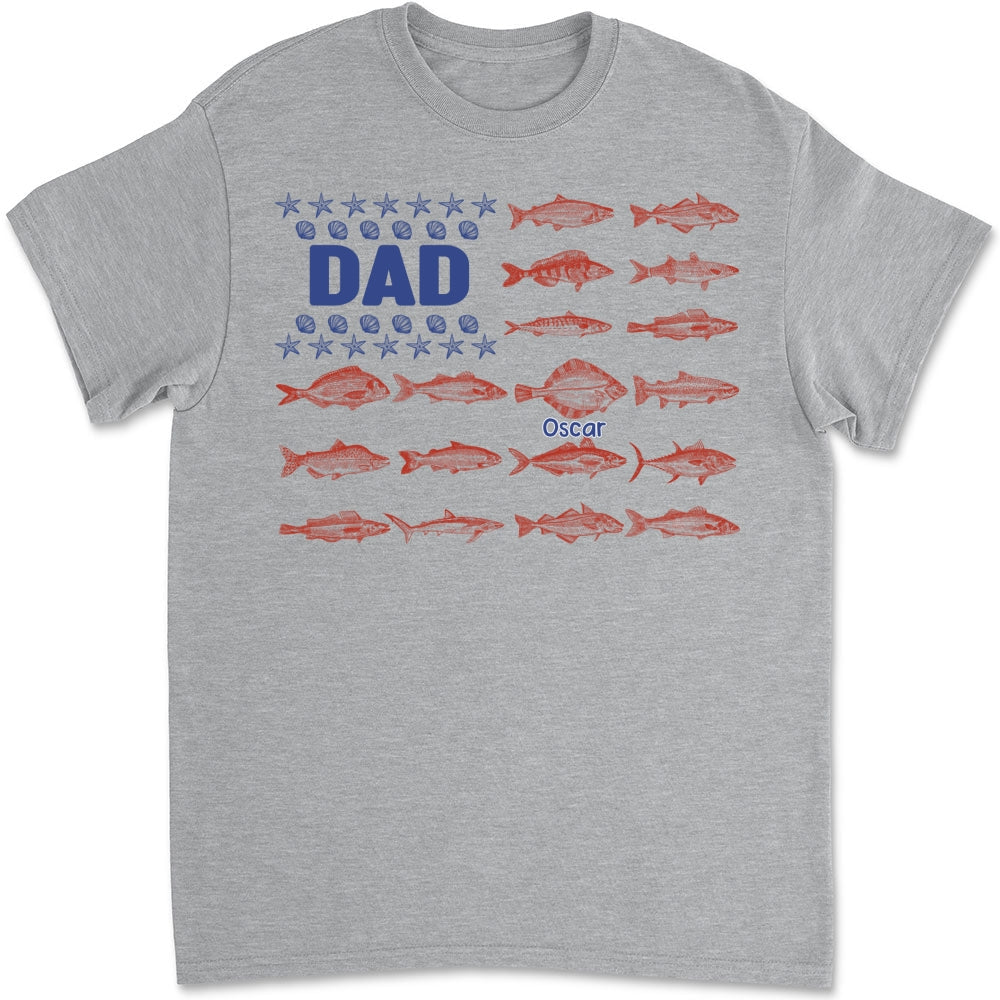 Fish and Sea Shells Papa - Personalized Custom Shirt