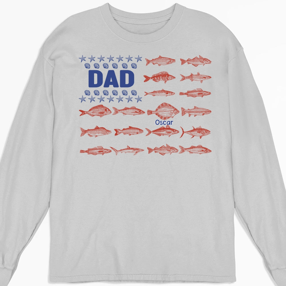 Fish and Sea Shells Papa - Personalized Custom Shirt