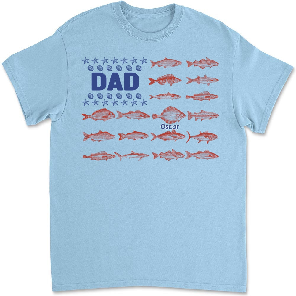 Fish and Sea Shells Papa - Personalized Custom Shirt