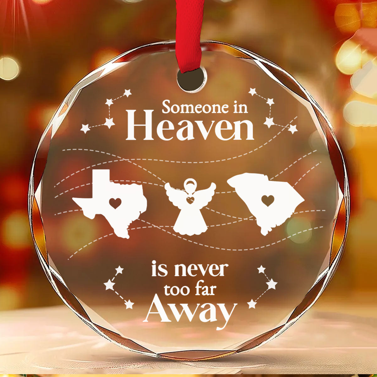 Someone In Heaven Is Never Too Far Away - Personalized Custom Glass Ornament
