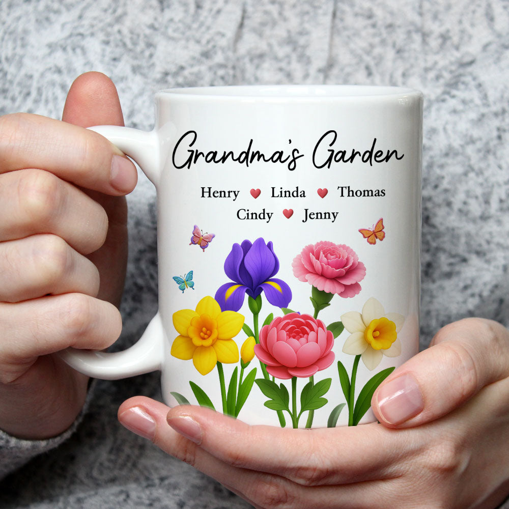 Grandma Garden Flowers - Personalized Custom Coffee Mug
