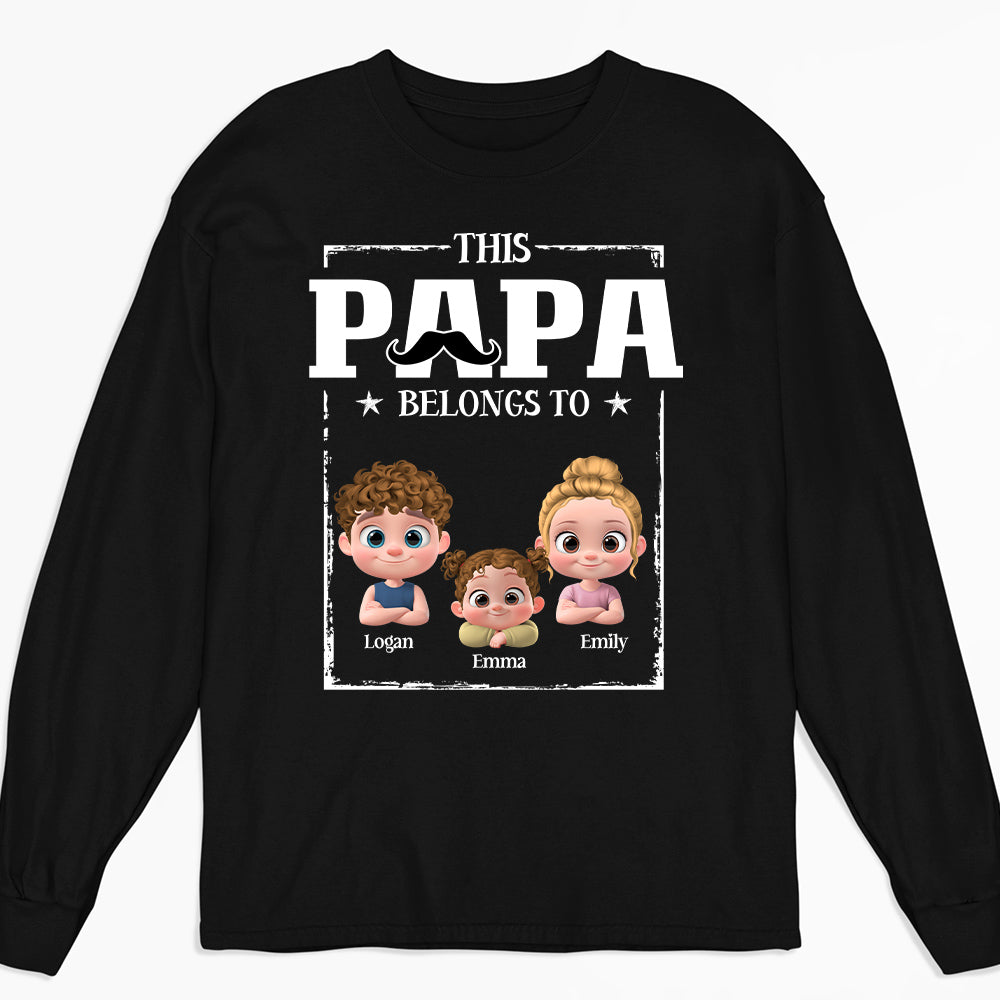This Papa Belongs To - Personalized Custom Shirt