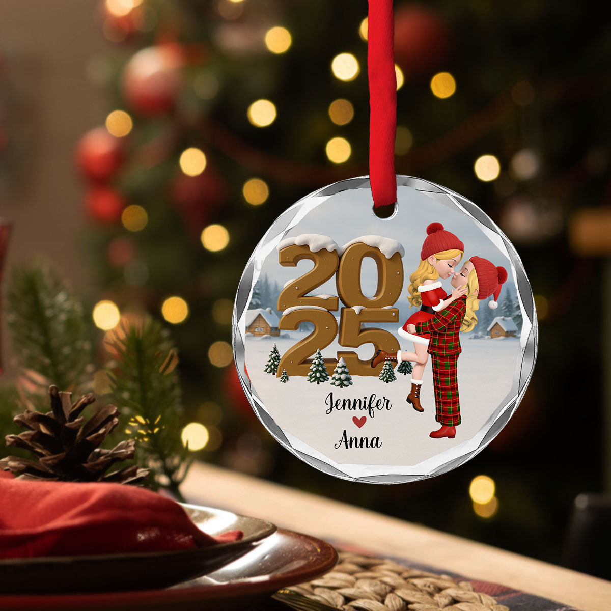As A Couple Now Onwards - Personalized Custom 3D Effect Glass Ornament