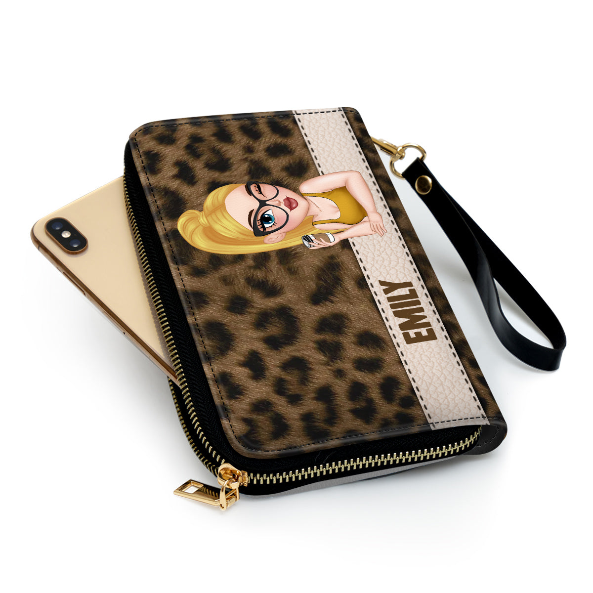 Custom Name Leopard - Personalized Custom Leather Wallet