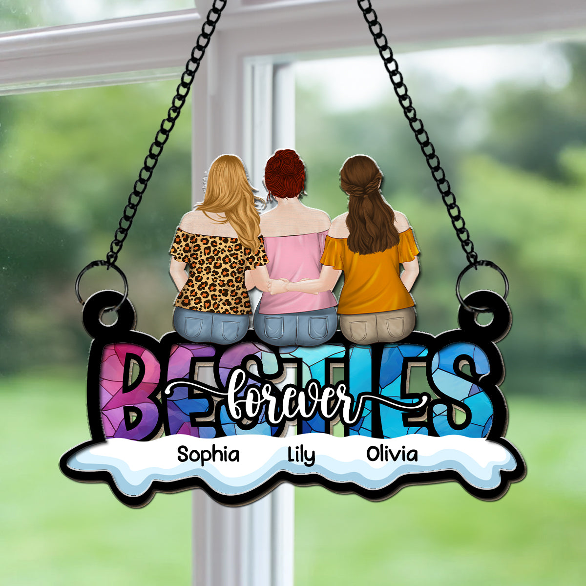 Besties Forever - Personalized Custom Suncatcher
