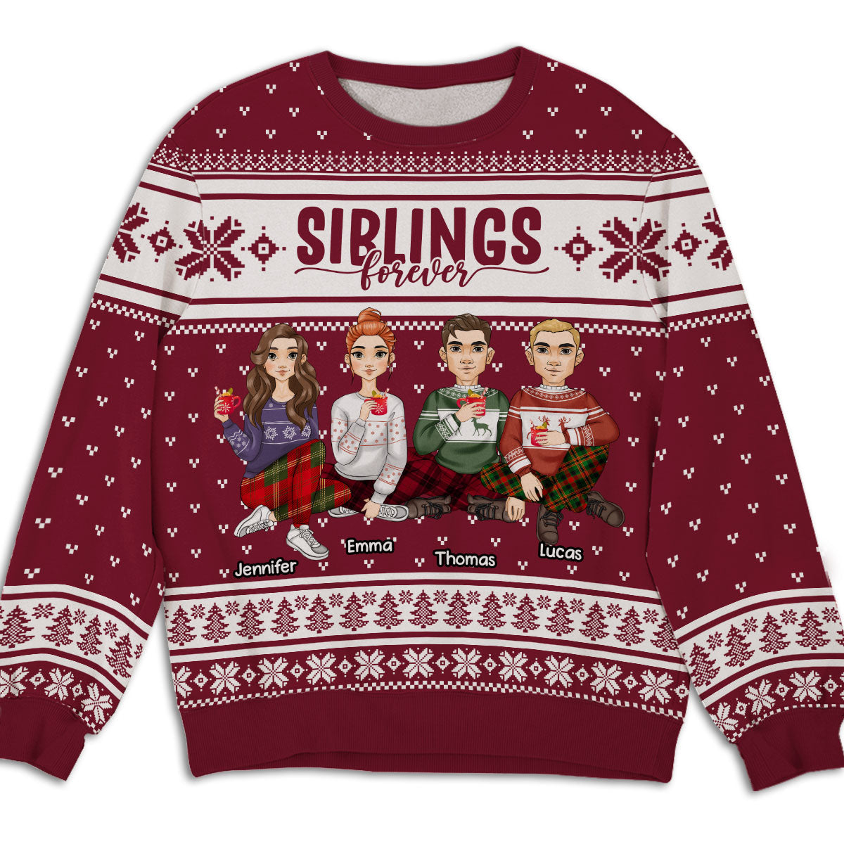 My Siblings Are My Best Friends - Personalized Custom All-over-print Sweatshirt