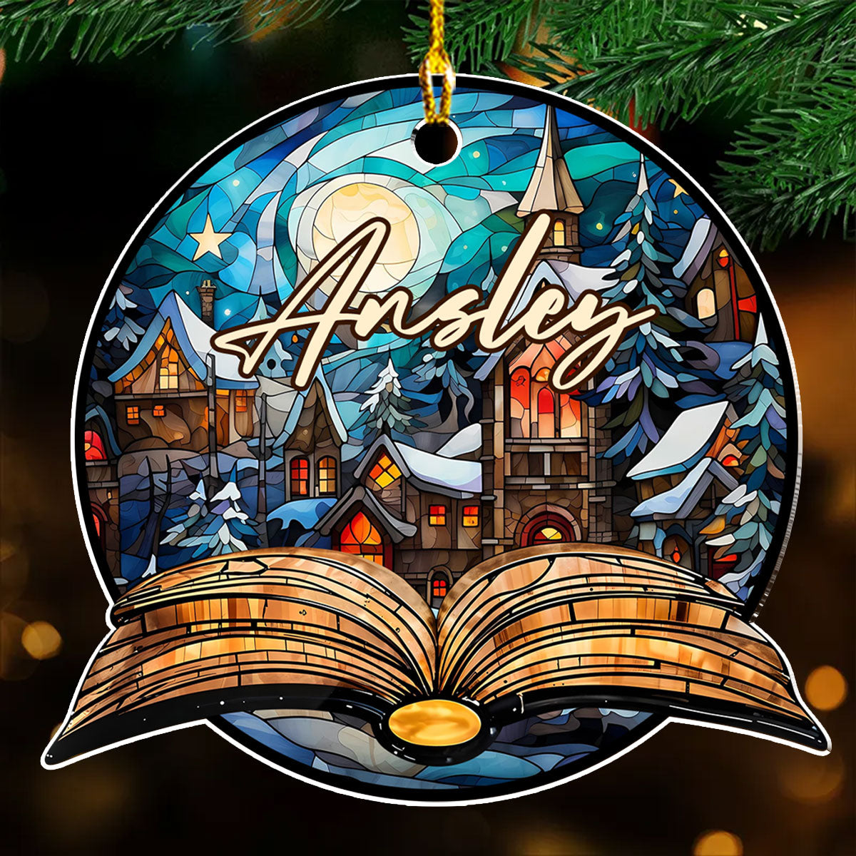 Fantasy Book Reader - Personalized Custom Acrylic Ornament