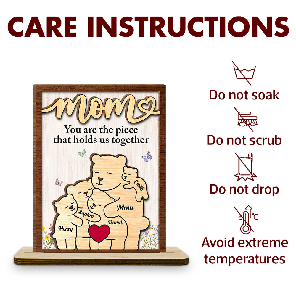 Important Piece - Personalized Custom 2-Layer Wood Plaque With Flat Base