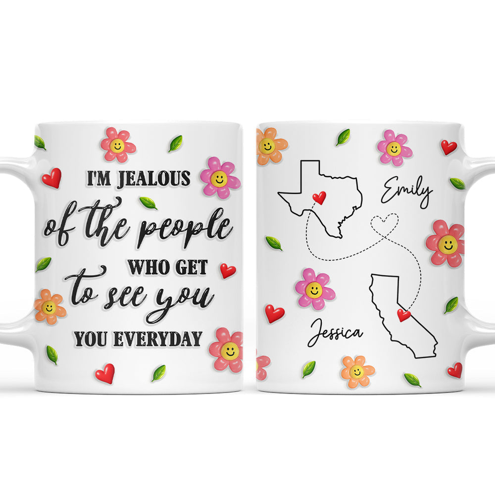 Wish I Saw You Daily - Personalized Custom 3D Inflated Effect Mug